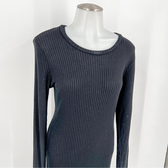 Reformation jeans black ribbed long sleeve dress - Picture 4 of 10